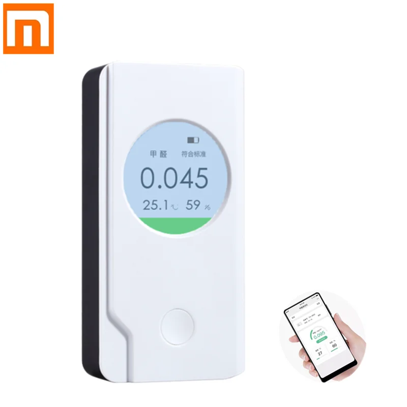  New Xiaomi Miaomiaoce Formaldehyde Detector Rechargeable Excess Remind Temperature & Humidity LCD D