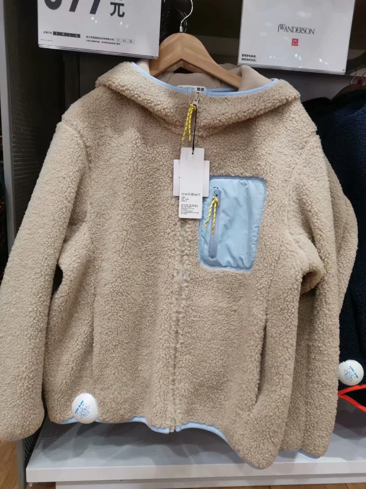 

A Generation of 2019 Autumn And Winter U Series Faux Cashmere Polar Fleece Zipper Hooded Coat Women's Entity