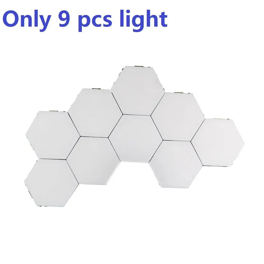 9Pcs lamp Новинка, сенсорный датчик, квантовая лампа, шестиугольник, магнитная модульная Новинка, лампа для стены, ночного дома, креативное декоративное освещение - Цвет: 9Pcs lamp