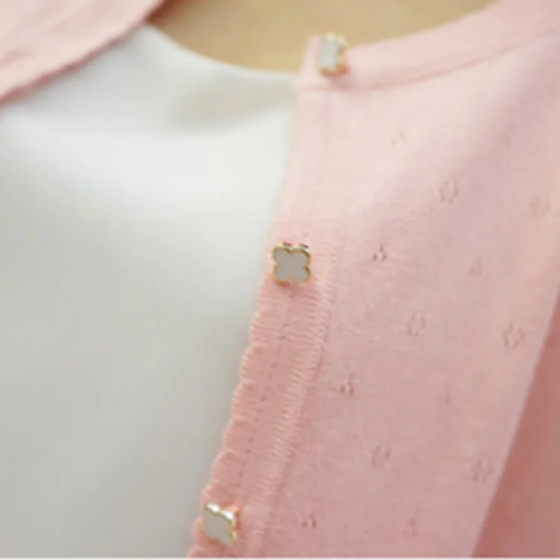 OHCLOTHING короткий дизайн тонкий кардиган женский вырез солнцезащитный Кондиционер рубашка свитер вязаная верхняя одежда небольшой плащ