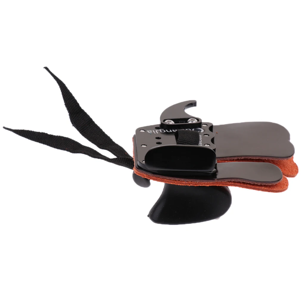 Archery Leather Finger Tab Protector Finger Guard Adjustable for Hunting Arrow Bow Accessories