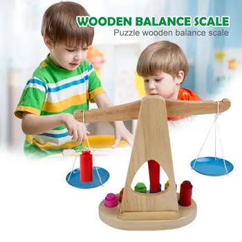 

Weighing Tool Wooden Balance Scale Playthings Pupil Scientific Experiment Teaching Aids Kids Preschool Educational Toys