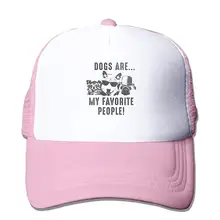 Бейсбольная кепка в сеточку с собаками, унисекс, кепка В Стиле Дальнобойщика, розовая