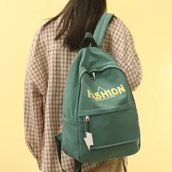 

DIFA waterproof nylon Women Backpack Female Letter printing Schoolbag for Teenage Girls Travel bag Large capacity Book Mochilas