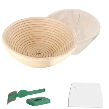 

Bakery Tools Set Bread Proofing Basket And Bread Lame Toos And Dough Scraper Include 4pcs Blades Sourdough Basket Bannet