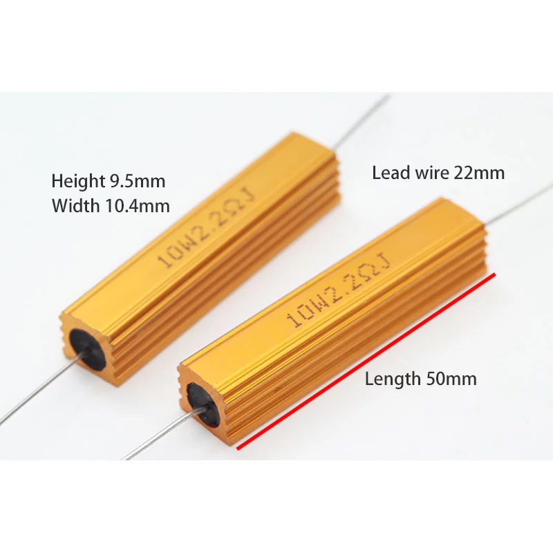 1 шт. 10 Вт Алюминий Мощность металлический корпус проволочный резистор 1 1,5 2,2 2,7 3,3 4,7 5,6 6,8 8,2 Ом