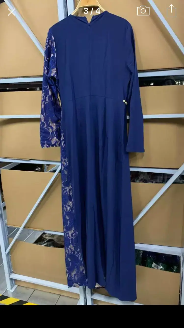 Новое модное арабское Абая мусульманское кружевное платье с длинным рукавом длиной до пола, элегантный кафтан абайя мусульманские исламские длинные платья