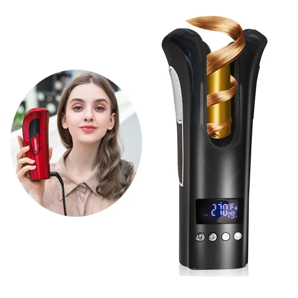 

Curling Iron Automatic Hair curler with Tourmaline Ceramic Heater and LED Digital Mini Portable Curler Air Curling Wand