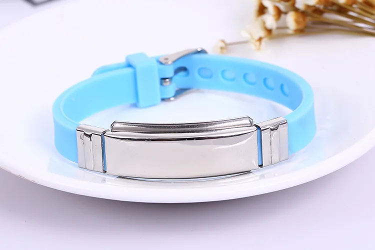 Silicone Id Bracelets For Women Men Jewelry Custom name Punk Trendy Glossy