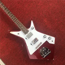 Заводская красная электрическая гитара, гриф красного дерева, стиль