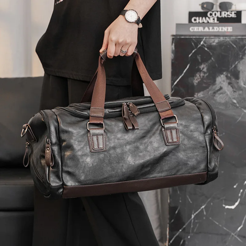 Large-capacity Top-Handle Bag Men Fashion Luxury Leather Shoulder