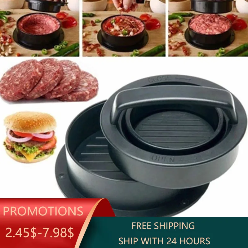 Round Shape Hamburger Press Food-Grade ABS Non-Stick Mould And Baking Paper Pork Steak Pie Pastry Tool Kitchenware Meat Tools | Дом и сад