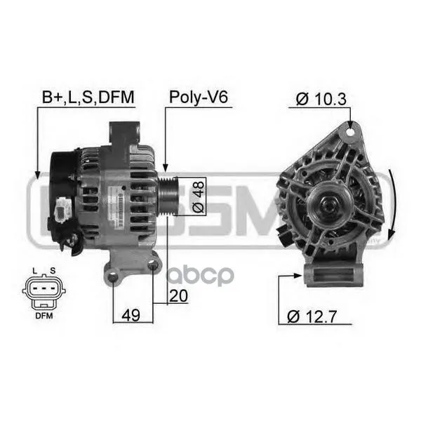 Генератор Ford Focus 1.4, 1.6 98-(14v 105a) Era арт. 210357