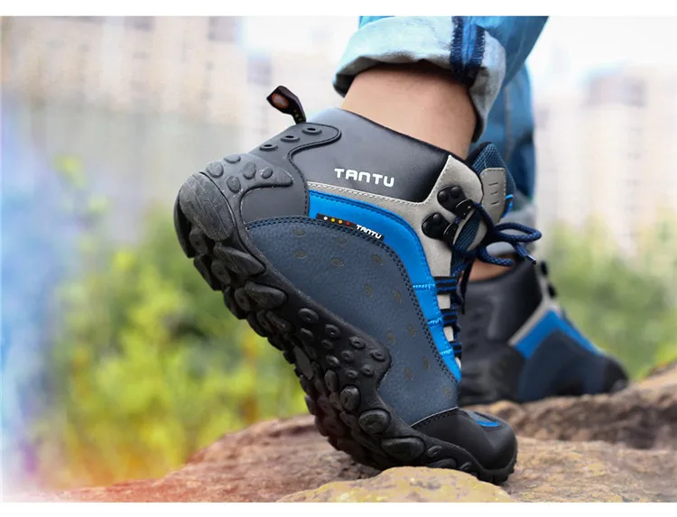 TANTU водонепроницаемые мужские кроссовки с высоким вырезом из натуральной кожи дышащие походные треккинговые ботинки противоскользящая спортивная обувь для кемпинга