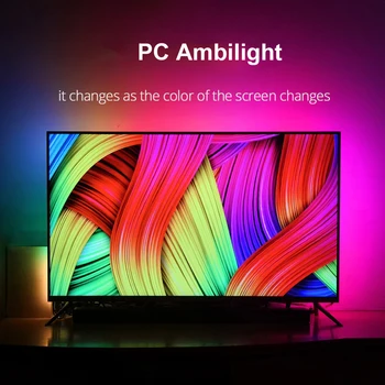 

Ambilight PC Screen USB LED Strip RGB HDTV Computer Dream Colored Backlight Addressable WS2812B LED Strips 1/2/3/4/5m Full Set