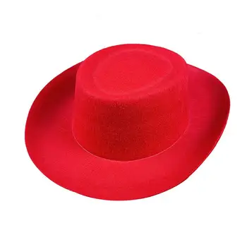 

Delicate Red Cowboy Hat Big Western Hat Non Woven Hat Sun Hat for Decoration Use