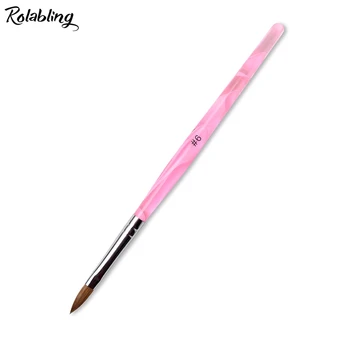 

Professional 10pcs/Set size 6# Kolinsky Sable Brush Acrylic UV GEL Nail Tips Drawing Brush Design Nail Brushes
