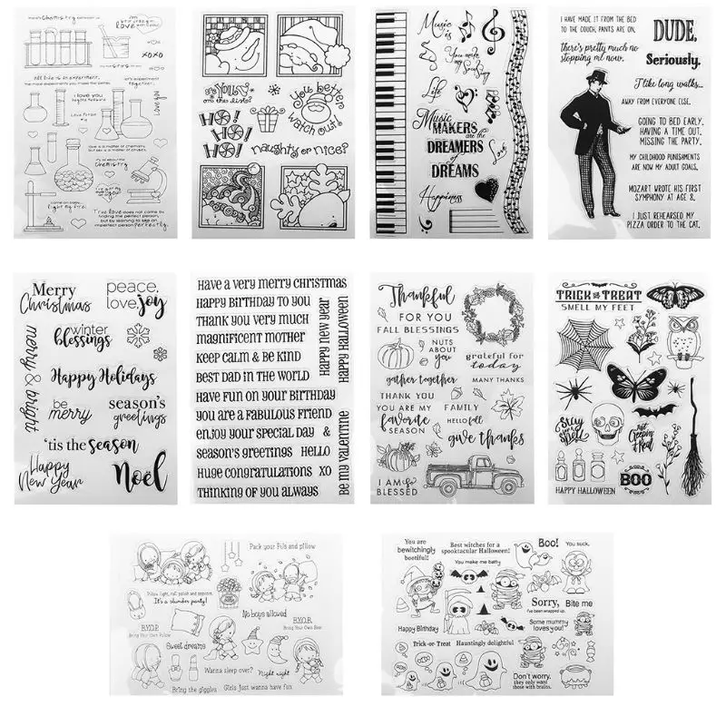 Music Dreams DIY Silicone Clear Stamp Cling Seal Scrapbook Embossing Album Decor