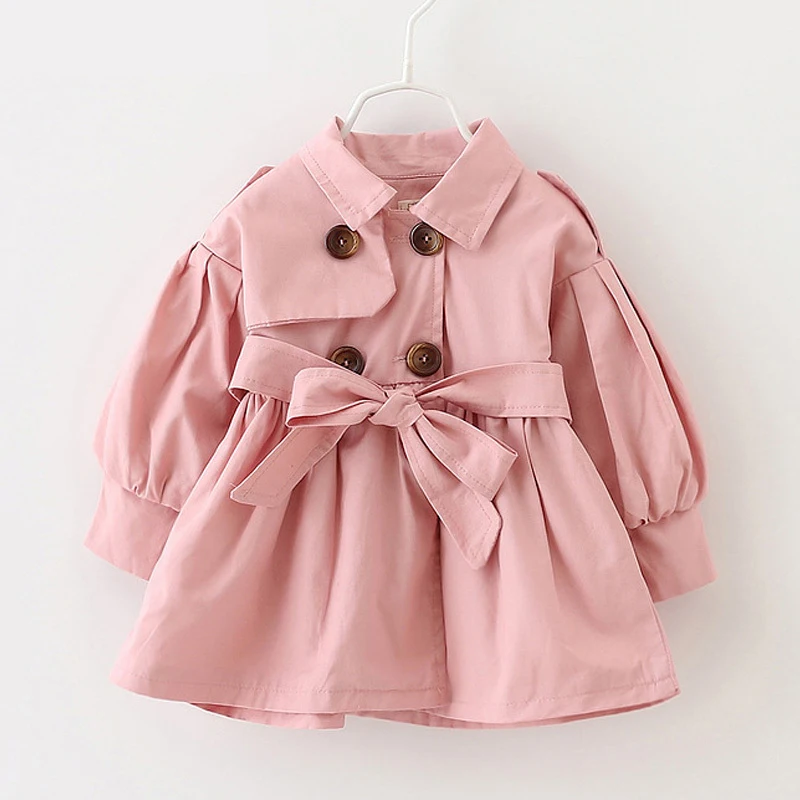 Baby Jacket Casaco Infantil Girl Baby Coat Spring Baby Jas Trench Double Breast Windbreaker for Girl Kids Jacket For 1-4T