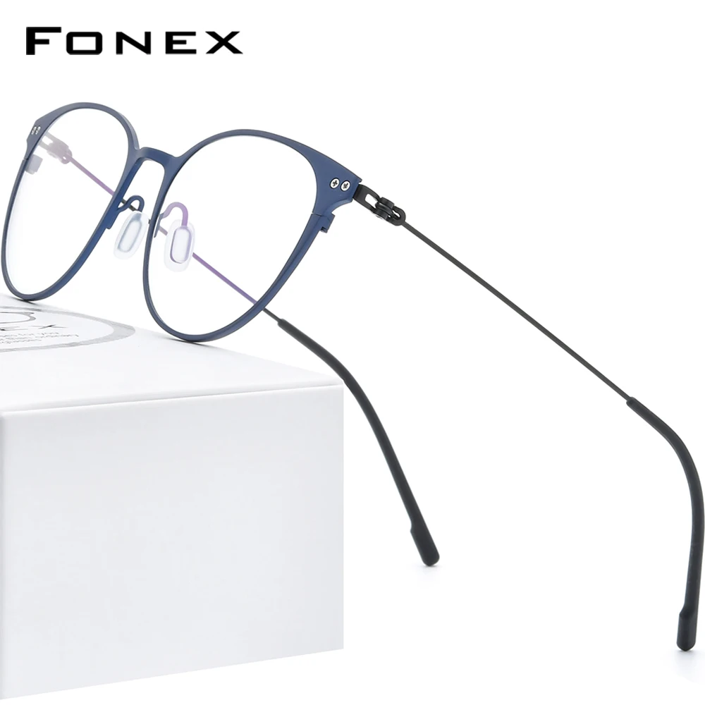 Очки FONEX из чистого титана для женщин и мужчин винтажные круглые оптические