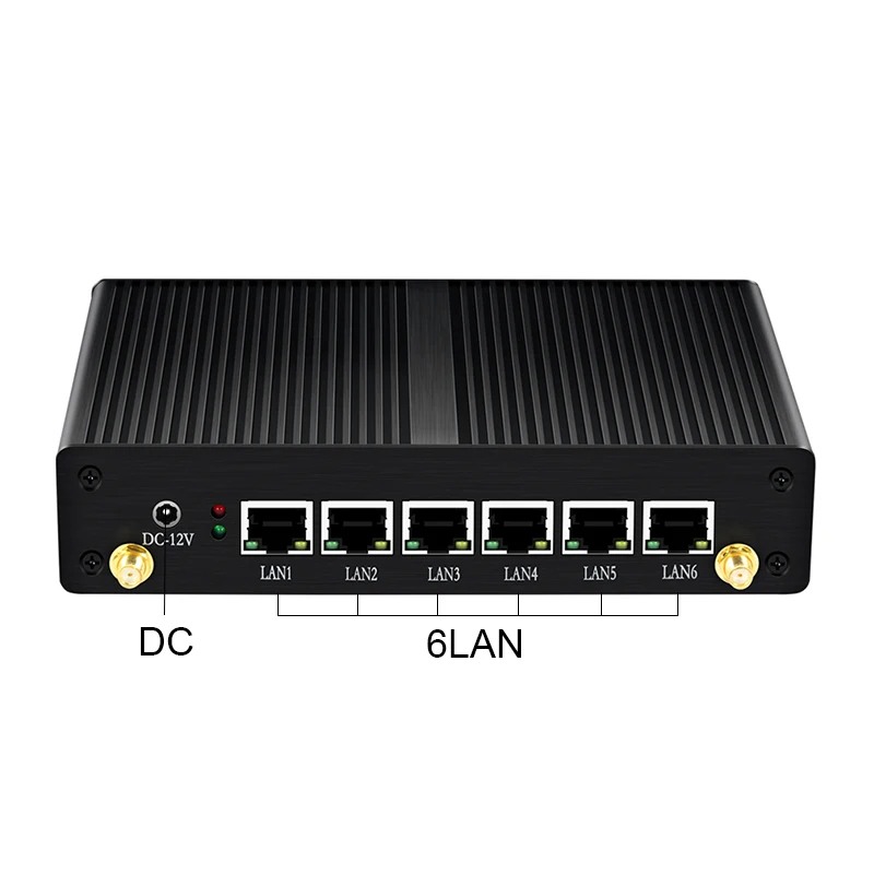  Fanless Mini Pc Intel Celeron 6lan Minipc Linux Win 10 Computer Thin Client LAN USB Compute Office 