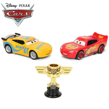 

3pcs/set 9cm Cars Lightning McQueen 95 With Piston Cup Disney Pixar Cars 3 Toys Mater Jackson Storm Diecast Metal Car Toy Model