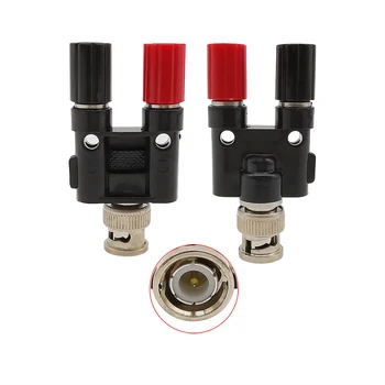 

2Pcs BNC Male Plug to 2 x 4mm Banana Female Jack Socket Binding Post Adapter RF Coax Coaxial Splitter Connector 1M2F