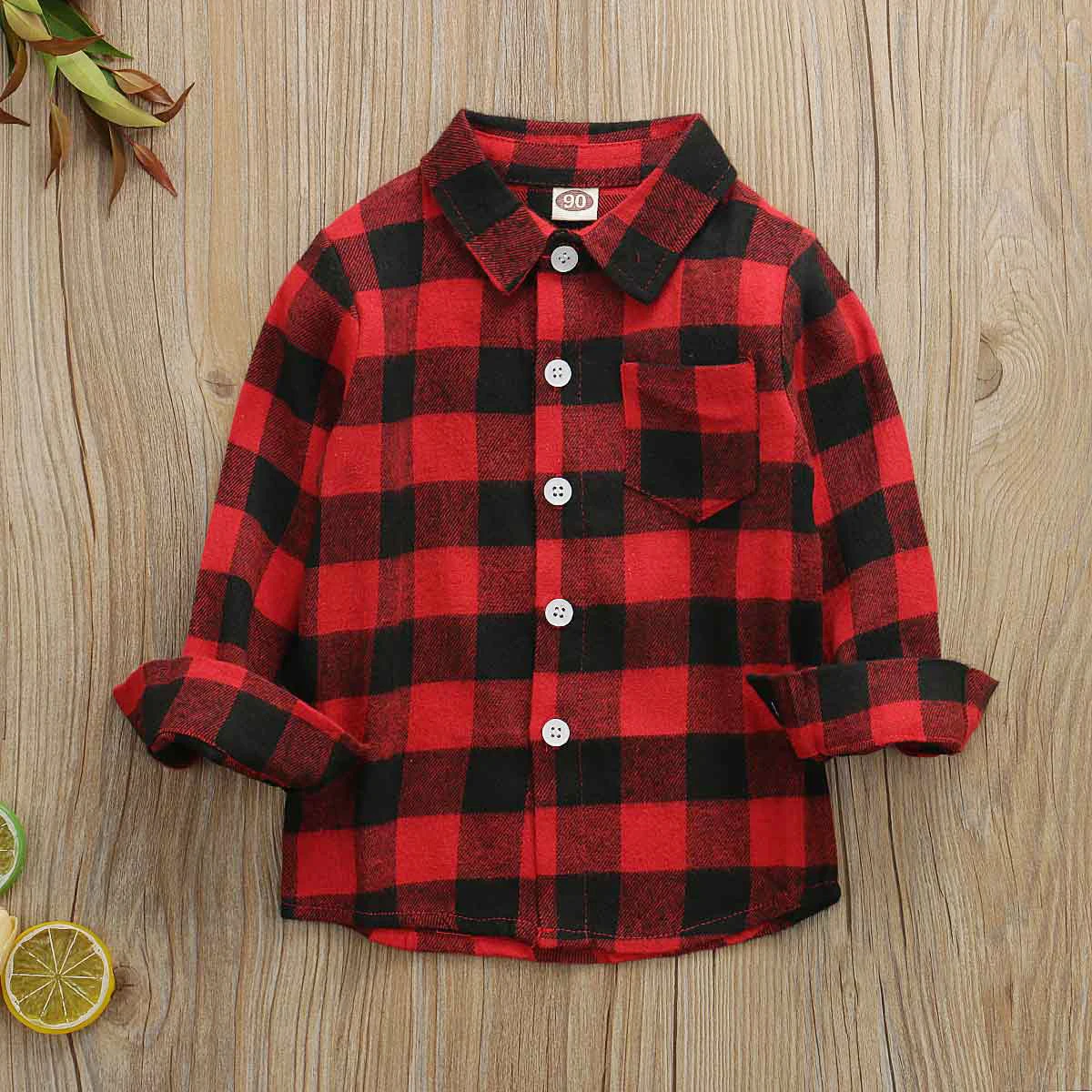 Рождественская одежда для маленьких девочек и мальчиков 1-6 лет, топы с буквенным принтом, клетчатая футболка