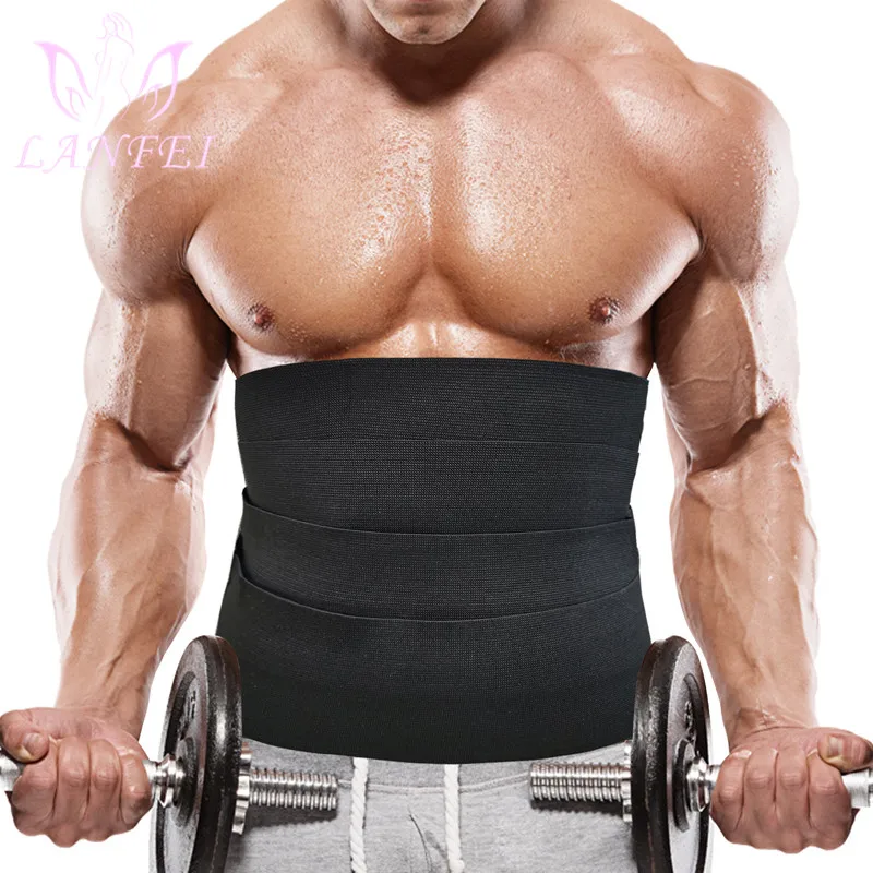 LANFEI Hot Waist Trainer Belt Men Neoprene Sauna Slimming Strap Body Shaper Tummy Control Fitness Sweat Fat Burner Gym Shapewear | Мужская