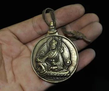 

wedding decoration Tibetan Buddhism Bronze Gilt Padmasambhava Guru Rinpoche Exorcism amulet Pendant