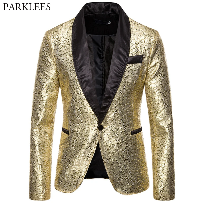 Мужской блейзер из жаккардовой ткани бронзированный Золотой Блейзер