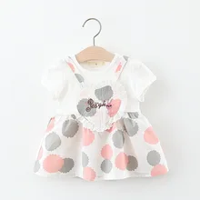 Летнее платье для девочек; ; детская одежда с принтом