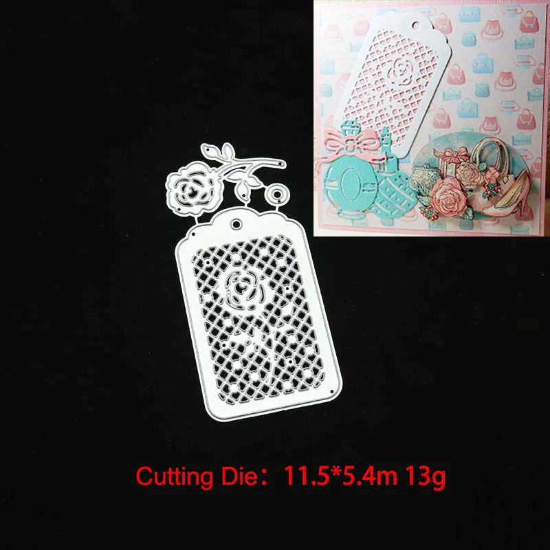 

rose Label Tags Metal Cutting Dies Stencil Scrapbooking Album Embossing Craft DIY