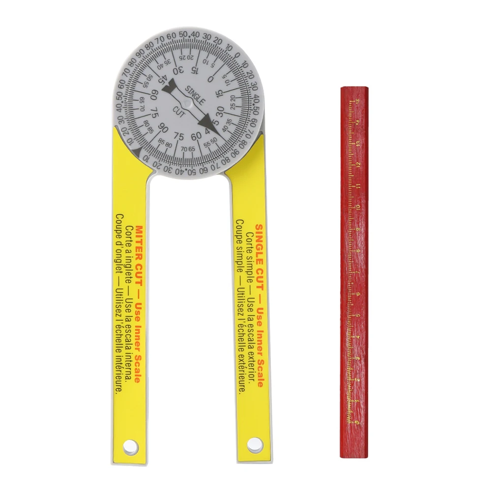 Miter Saw Protractor Rustproof Angle Finder Scale 360 Degree High Precision Oblique Cutting Goniometer Plastic Level | Инструменты