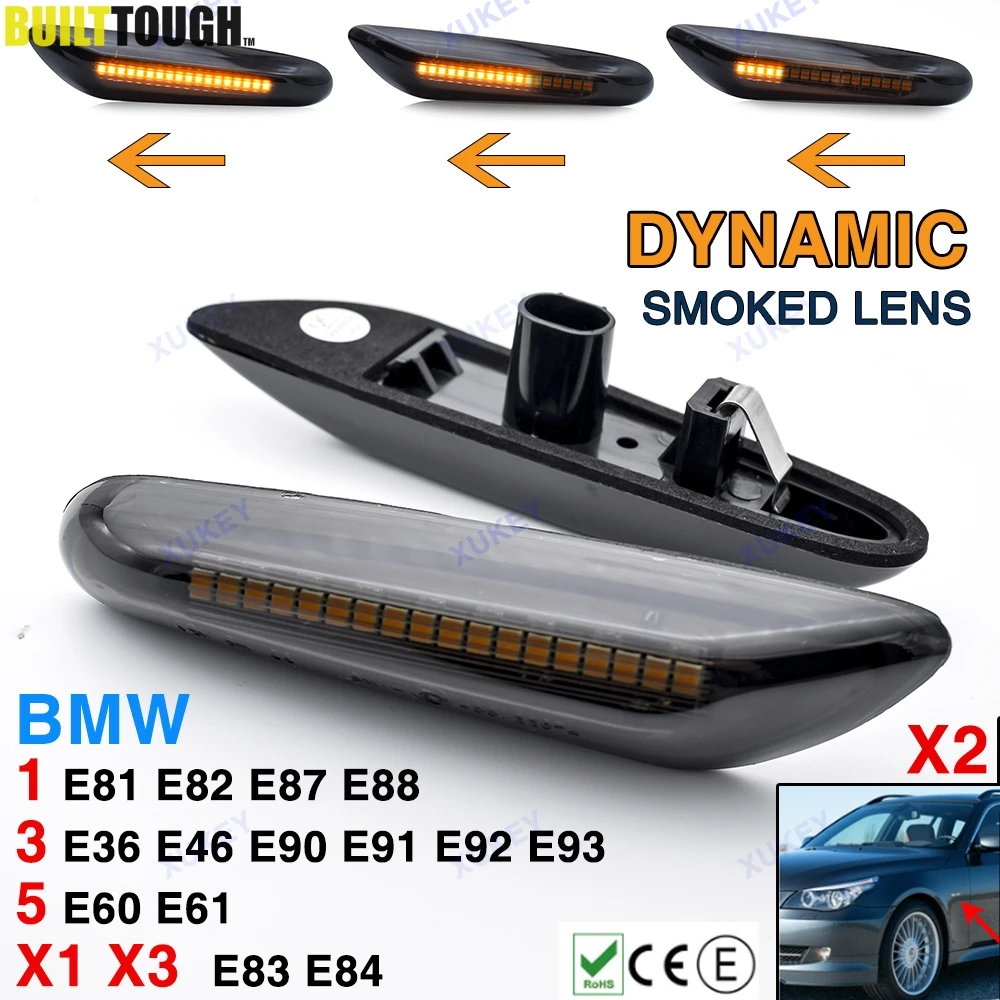 csslyzl Sequential Dynamic Smoked LED Side Marker Lights Front Fender Turn Signal Blinker Lamp Compatible With BMW 1 3 5 E90 E91 E92 E46 E60 E61 E82 E88 csslyzl Sequential Dynamic Smoked LED Side Marker Lights Front Fender Turn Signal Blinker Lamp Compatible With BMW 1 3 5 E90 E91 E92 E46 E60 E61 E82 E88