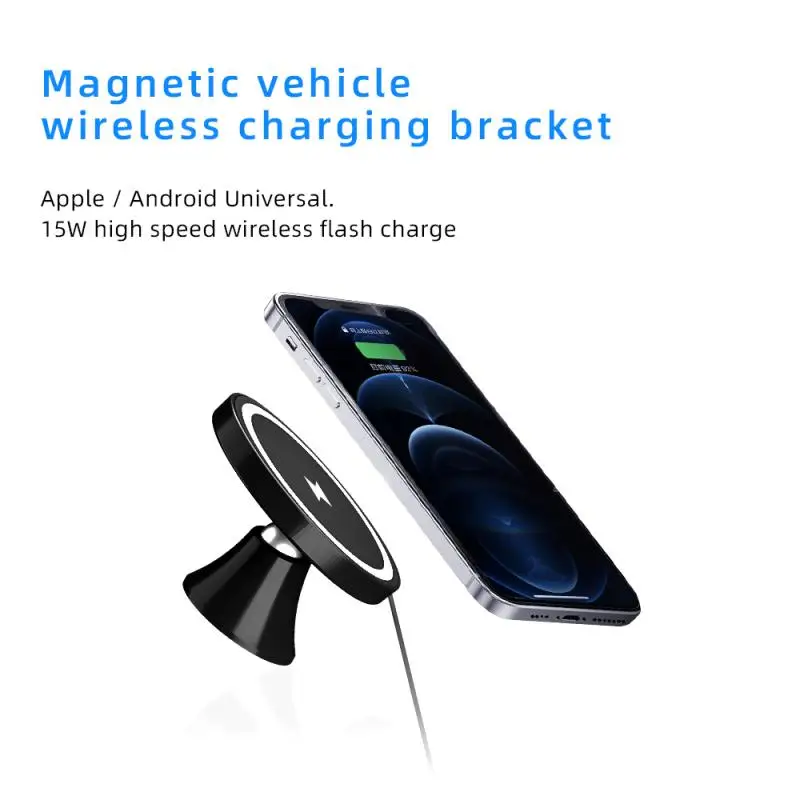 Magnetic Wireless Car Charger Mount For Iphone 12 Mini Pro Max Macsafe 15W Max Fast Charge Air Vent Mount Mini Car Phone Holder dual car charger