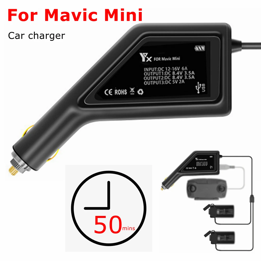 Crazy Sale WRX Protable Car Charger Battery Charging for DJI Mavic Mini Remote Controller USB Drone Travel Transport Outdoor Accessories 