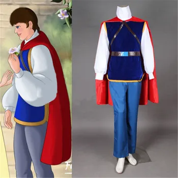 

NEW Fairy Snow White and the Seven Dwarfs Prince Charming Cosplay Prince Costume Men Outfit Cloak Full Set Any Size