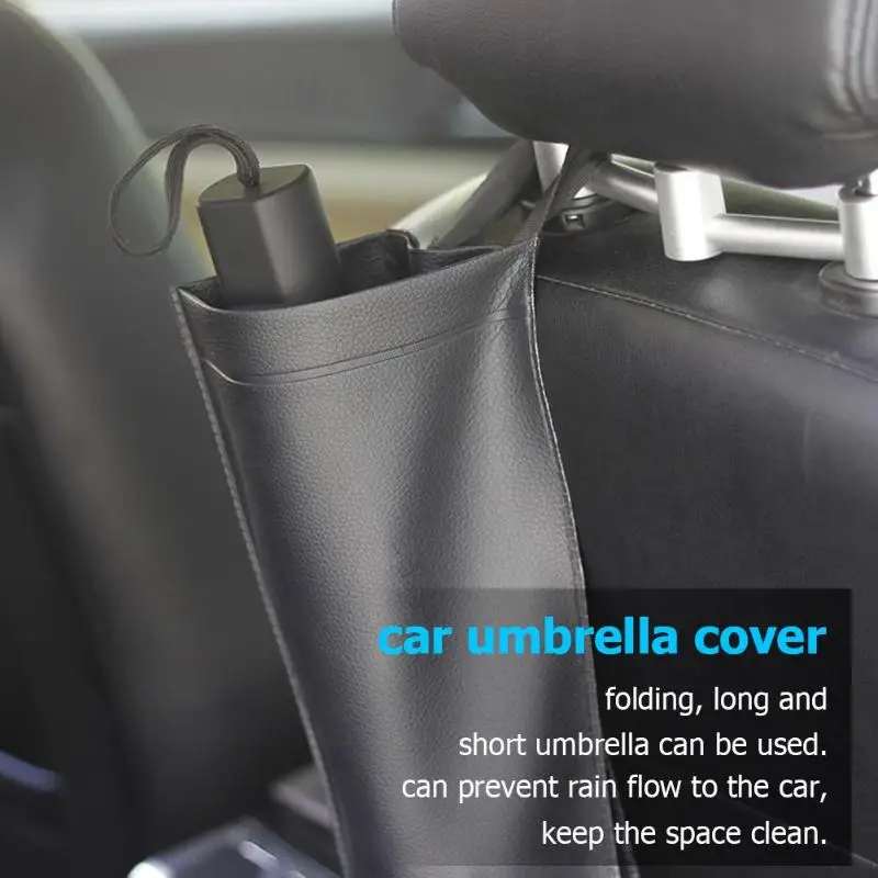 

Synthetic Leather Car Auto Seat Back Umbrella Holder Storage Bag Universal