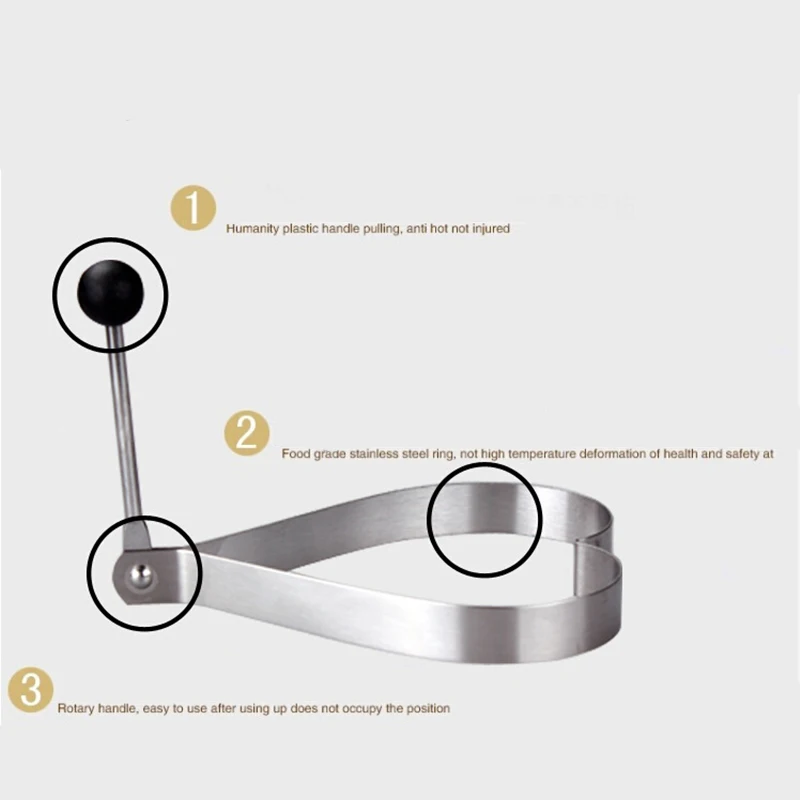 5 Shapes Omelette Mould Egg Pancake Ring for Frying Eggs for Egg Mold