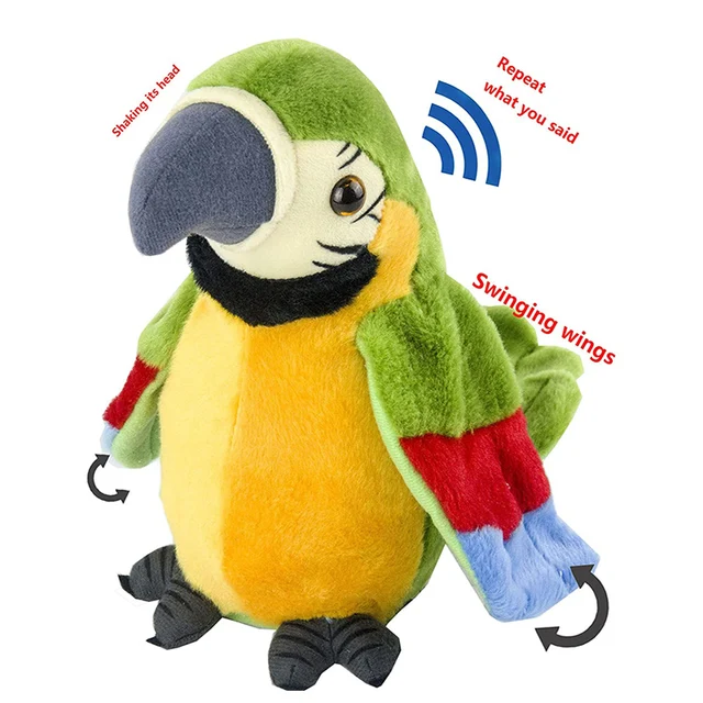 Electric Talking Parrot Plush Toy Bird Waving Wings Cute Speaking Funny Pronunciation Electric Animal Plush Toy for Kids Gift 1