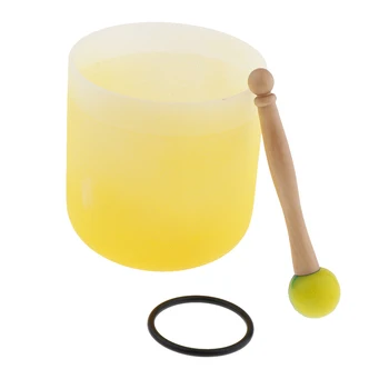 

2020 Quartz Crystal Singing Bowl E Note F Note 6 inch with O-ring+Rubber Mallet Gift Handicraft for Yoga Meditation for Friends