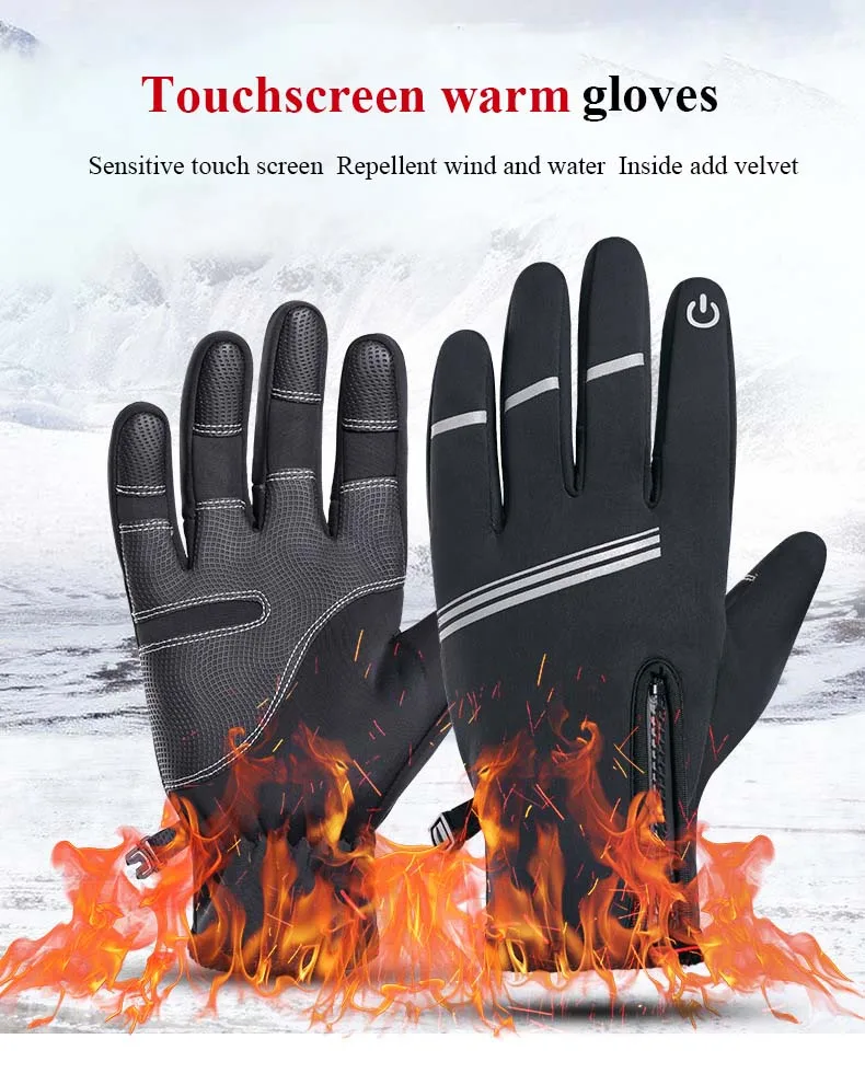 Sireck зимние велосипедные перчатки с сенсорным экраном теплые ветрозащитные перчатки для езды на велосипеде с полным пальцем водонепроницаемые велосипедные перчатки для мотоцикла