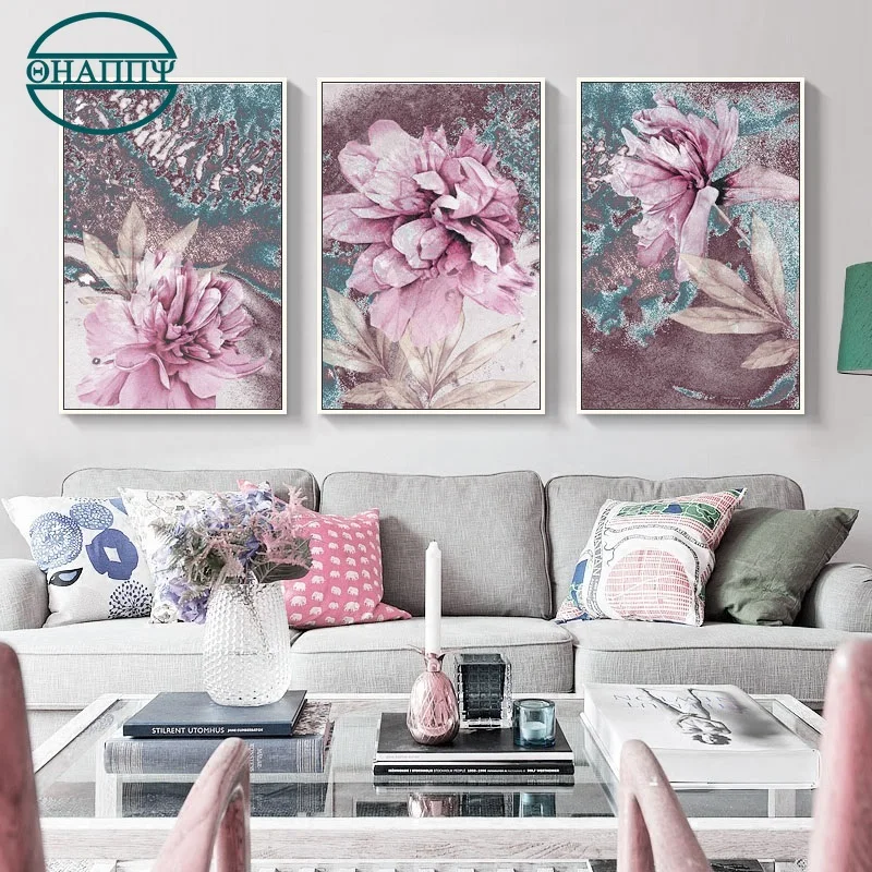 

Abstract Painting Scandinavian Wall Art Canvas Painting Flowers Posters And Prints Wall Pictures For Living Room Decor Unframed