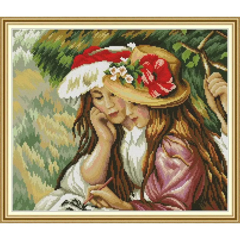 Набор для вышивки крестиком Joy Sunday Girls2 DMC 14CT на холсте подарок сделай сам