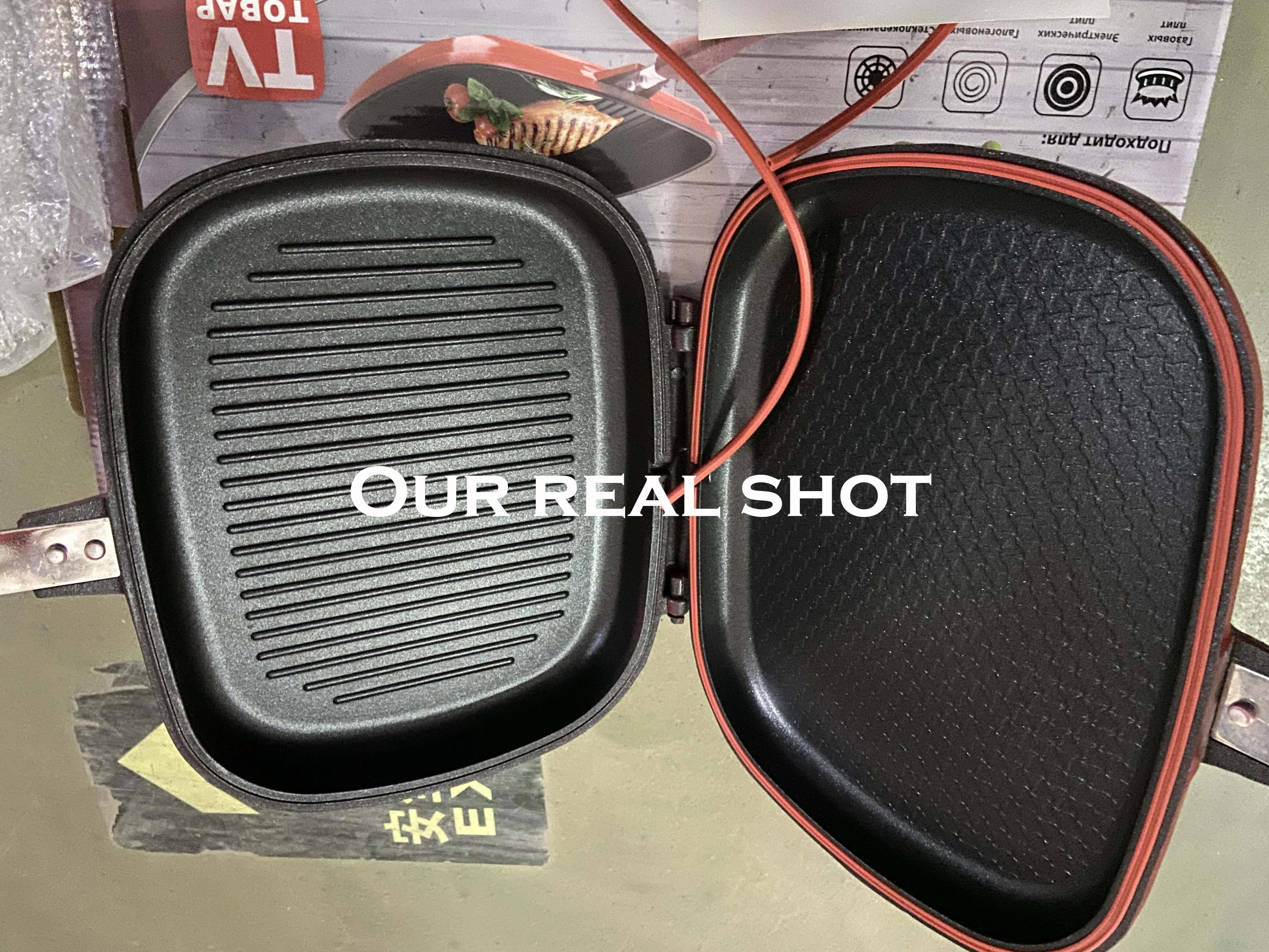 Двухсторонний гриль сковорода кухонная посуда из нержавеющей стали двойная для