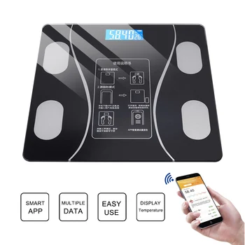 

APP Smart Body Fat Scale Floor Scientific Smart Electronic LED Digital Weight Measuring Balance Bluetooth APP Android Or IOS