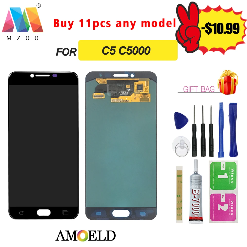 

Super AMOLED orignal For Samsung galaxy C5 LCD Display C5000 LCD Touch Screen Digitizer Replacement Parts Display Touch Screen