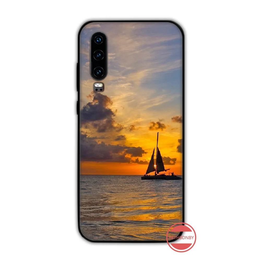 silicone case for huawei phone Biển Đảo Du Lịch Bãi Biển Đại Dương Hoa Văn Ốp Lưng Điện Thoại Funda Cho Huawei P9 P10 P20 P30 Lite 2016 2017 2019 Plus pro P Thông Minh silicone case for huawei phone Cases For Huawei