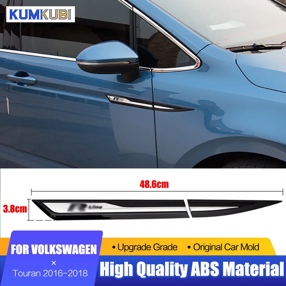 Piezas de coche de 4 piezas, emblema de movimiento, Original, para puerta lateral, embellecedor de cubierta, estilo, apto para Volkswagen Touran 2016, 2017, 2018